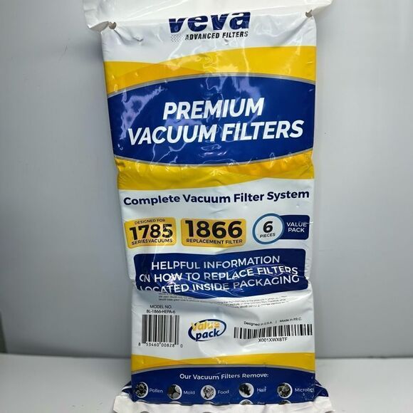 Veva Advanced Filters Premium Vacuum Filters 1785 Series 6 Pack for Bissell 1866 - Picture 1 of 4